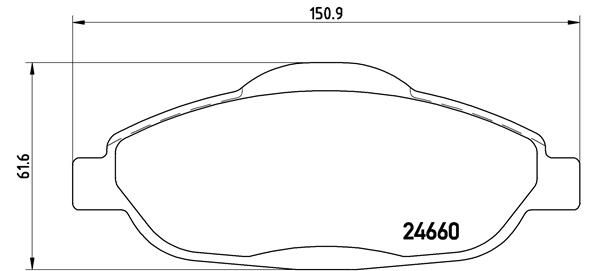 Комплект гальмівних накладок, дискове гальмо, Brembo P61101X