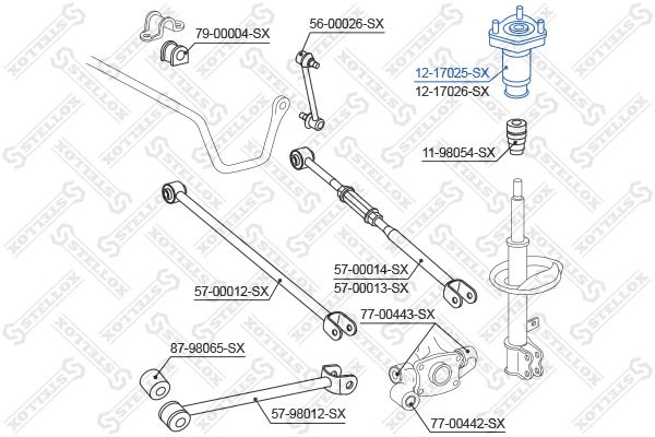 STELLOX 12-17025-SX Suspension Strut Support Mount