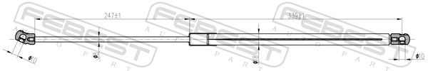 FEBEST 03117-001 Gas Spring, boot/cargo area