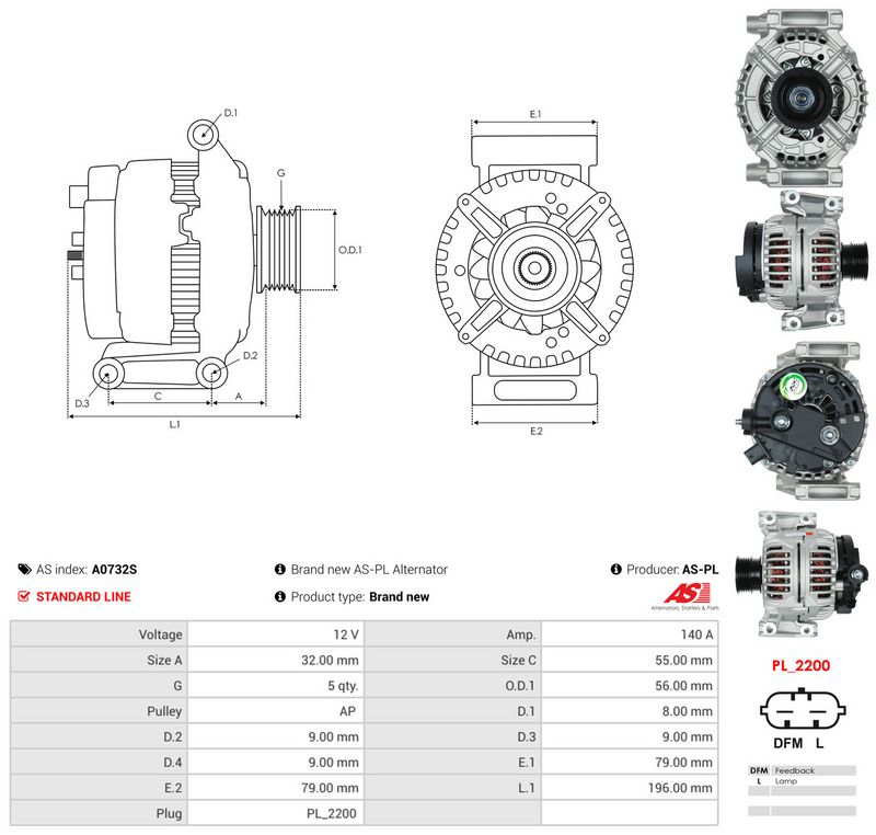 Generaator, AS-PL A0732S