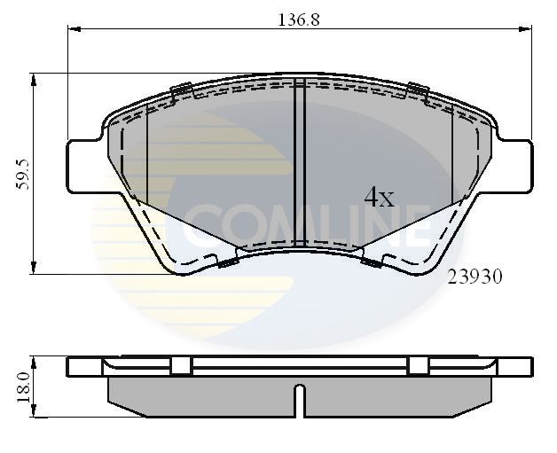 Комплект гальмівних накладок, дискове гальмо, Comline CBP01160