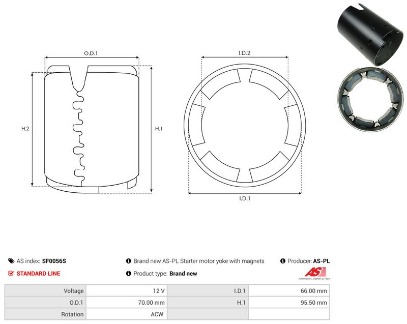 AS-PL SF0056S Field Winding, starter