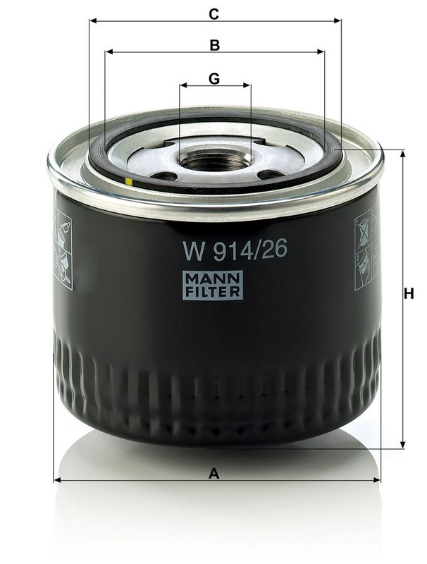 Õlifilter, MANN-FILTER W 914, 26