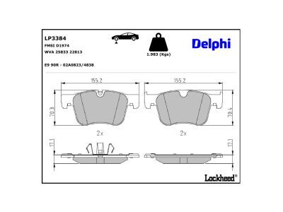 DELPHI LP3384 Brake Pad Set, disc brake