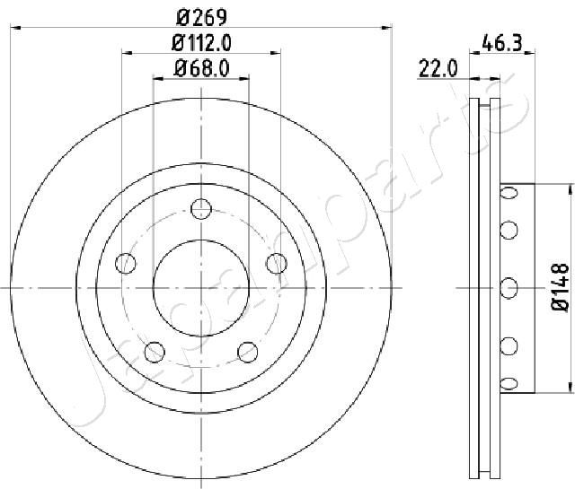 Гальмівний диск, Japanparts DP-0913