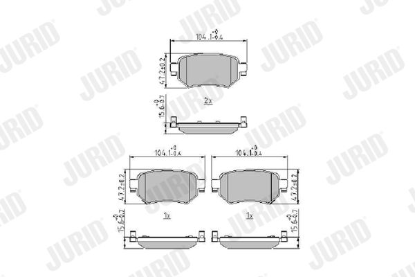 JURID MAZDA Тормозные колодки задние 6 12-