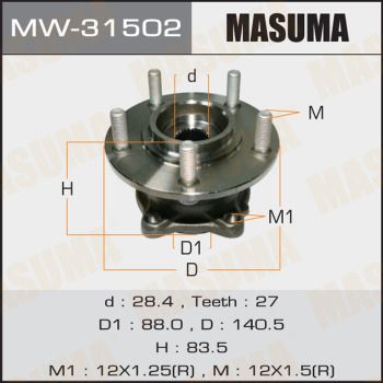 Комплект колісних підшипників, Masuma MW31502