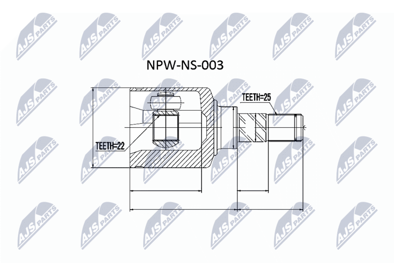 NTY csuklókészlet, hajtótengely NPW-NS-003