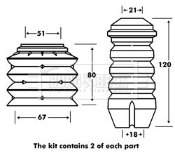 Borg & Beck strut protection kit - BPK7048