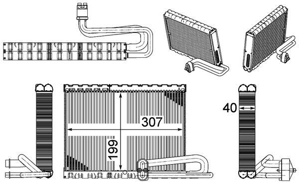 MAHLE AE 121 000P Evaporator, air conditioning