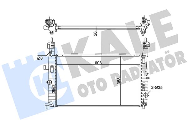 KALE OPEL Радиатор охлаждения Meriva A 1.7DTi 03-