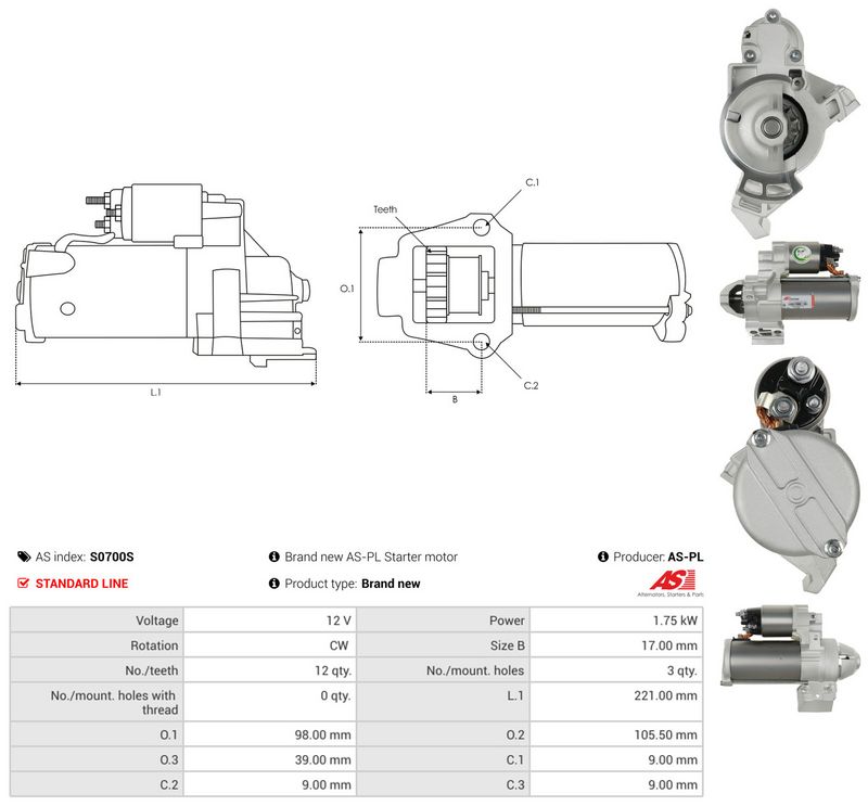 Starter, AS-PL S0700S