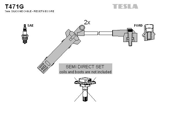 Комплект проводів високої напруги, Tesla T471G