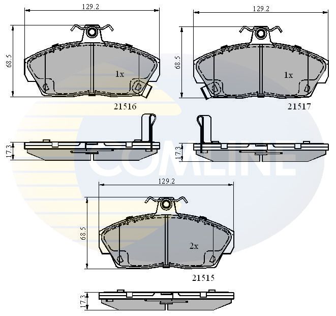 Комплект гальмівних накладок, дискове гальмо, Comline CBP3232