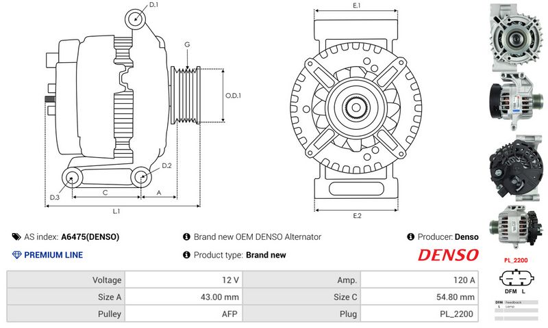 AS-PL A6475(DENSO) Alternator