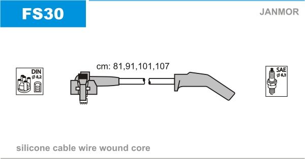 Комплект проводів високої напруги, Janmor FS30