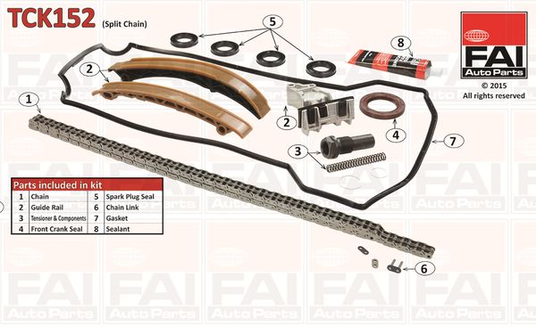 Комплект ланцюгів привода, Fai Autoparts TCK152