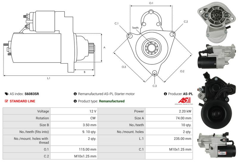AS-PL S6083SR Starter