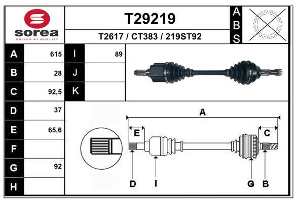 EAI hajtótengely T29219