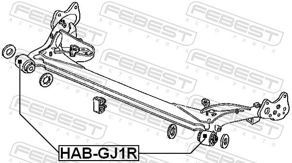 FEBEST HAB-GJ1R Bushing, axle beam