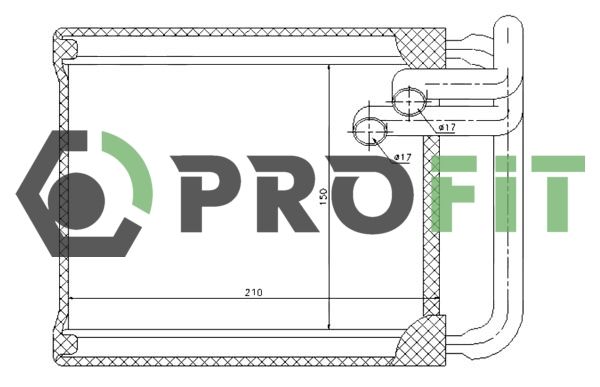 Теплообмінник, система опалення салону, Profit 1760-0140