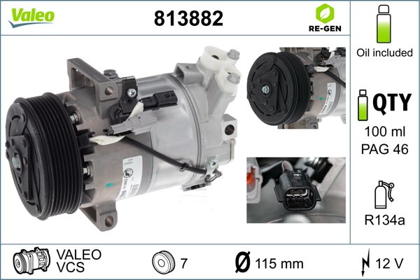 VALEO Compressor, airconditioning 813882