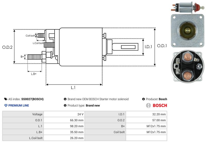 AS-PL SS0027(BOSCH) Solenoid Switch, starter
