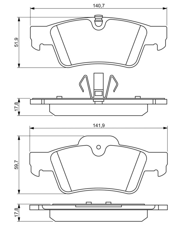 BOSCH 0986494256 Brake Pad Set, disc brake