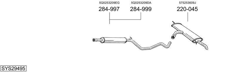 BOSAL kipufogórendszer SYS29495