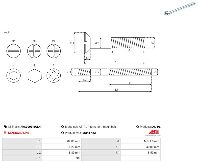 AS-PL ARS9003(BULK) Repair Set, alternator