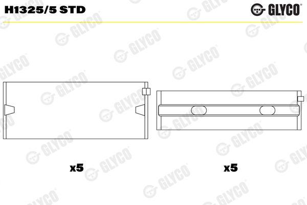 Підшипник колінчатого вала, Glyco H1325/5STD