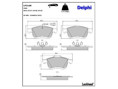 DELPHI LP2168 Brake Pad Set, disc brake