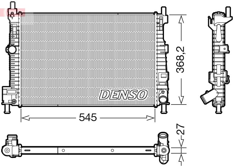 Радіатор, система охолодження двигуна, Denso DRM44045