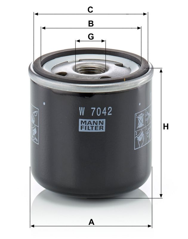 Oliefilter (geschroefd) past: DEUTZ FAHR 100, 410, 420, 430, 85, 60, 60 A, 70, 70 A, 100 A, 310, 320, 75 A, 77, 80 A, 85 A, 87, 95 A  HUERLIMANN 606, 607, 655, 656, 657, 658, 100 MAX