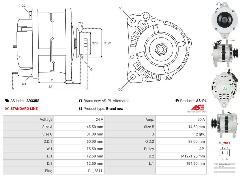 AS-PL A9335S Generatorius