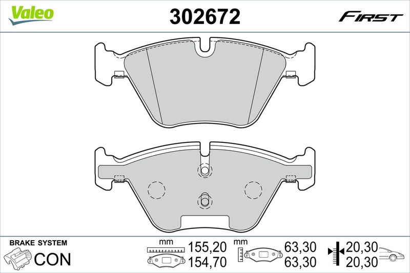 VALEO Remblokkenset, schijfrem 302672