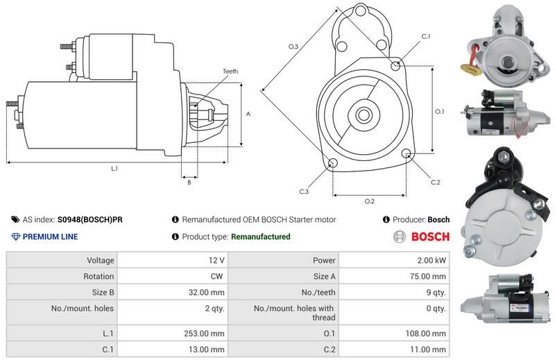 AS-PL S0948(BOSCH)PR Starter