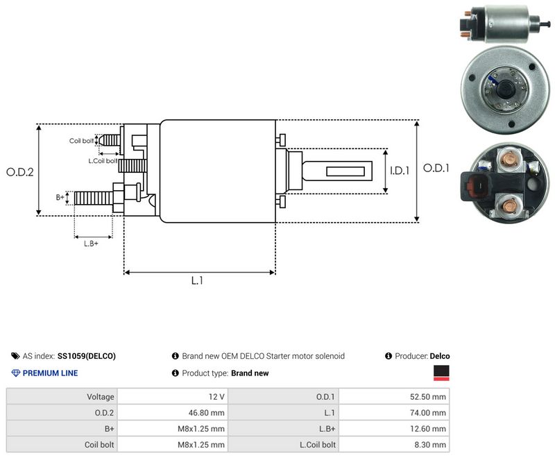 Magnetlülitus, starter, AS-PL SS1059(DELCO)