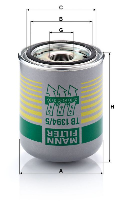 Luchtdrogerpatroon  luchtdrogerpatroon (M39x1,5mm   links  druk 13bar  scheider  met pakking) past: RVI C, D, K, KERAX, MAGNUM, MIDLUM, PREMIUM, PREMIUM 2  VOLVO FE, FE II, FL II, FL III 09.90-
