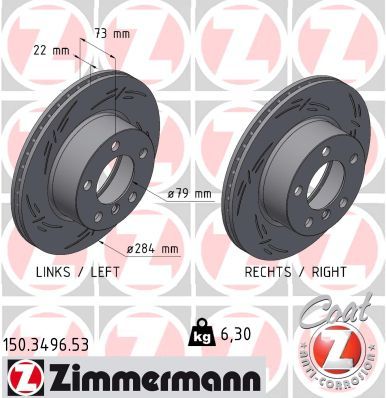 Гальмівний диск, Zimmermann 150.3496.53