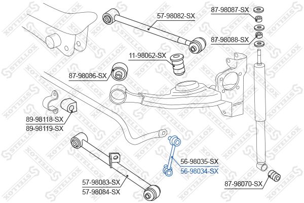 STELLOX 56-98034-SX Link/Coupling Rod, stabiliser bar