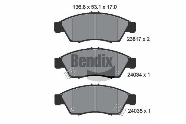 BENDIX Braking fékbetétkészlet, tárcsafék BPD2051