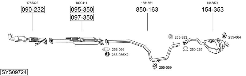 BOSAL kipufogórendszer SYS09724