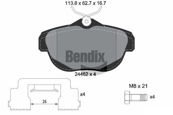BENDIX Braking fékbetétkészlet, tárcsafék BPD2156