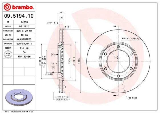 BREMBO Remschijf 09.5194.10