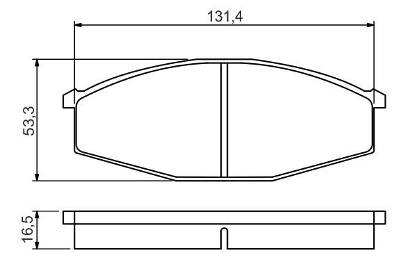 Комплект гальмівних накладок, дискове гальмо, Bosch 0986494566