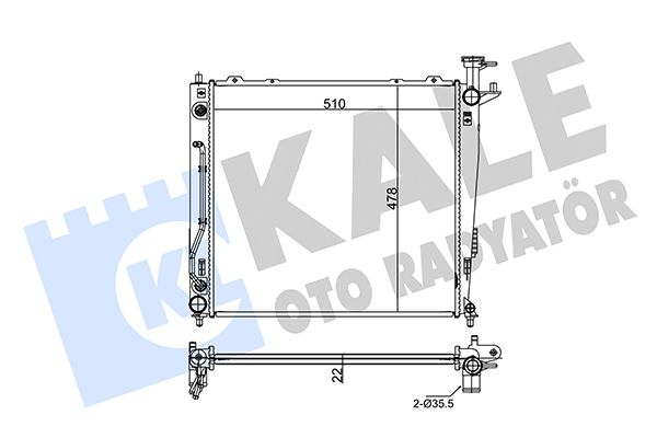 Радіатор, система охолодження двигуна, Kale Oto Radyatör 349260