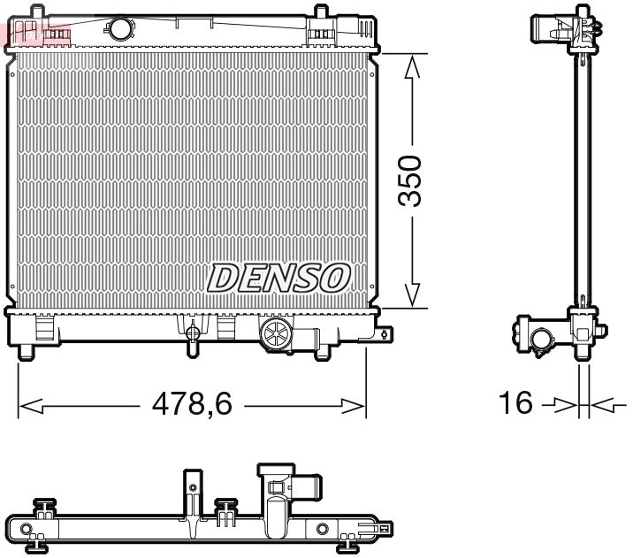 Радіатор, система охолодження двигуна, Denso DRM50137