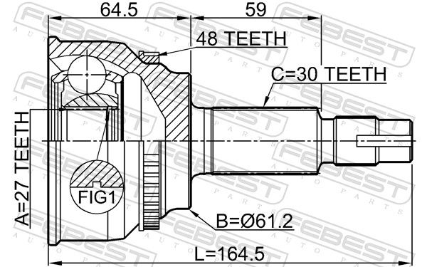 FEBEST 0110-AVV50A48 Joint Kit, drive shaft