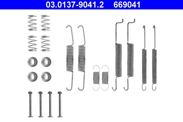 Комплект приладдя, гальмівна колодка, Ate 03.0137-9041.2